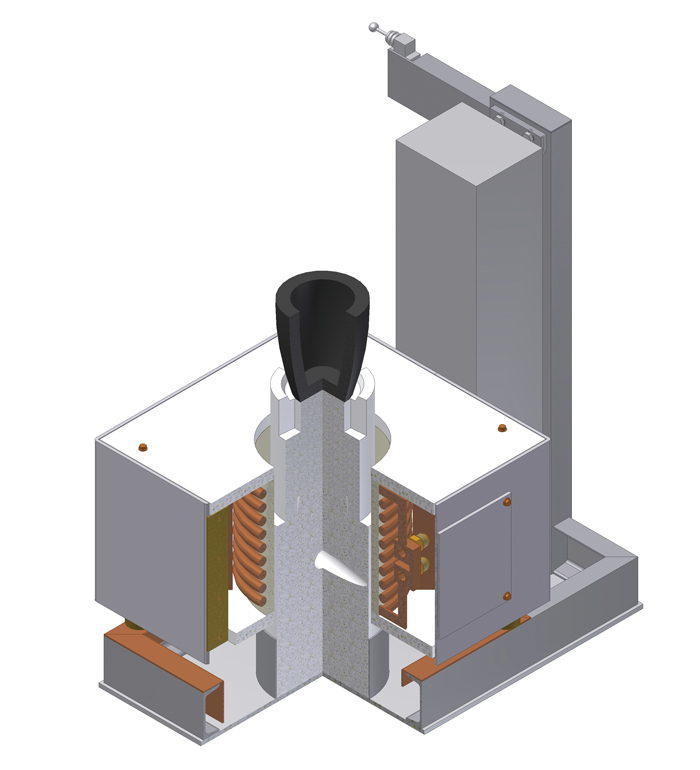 Pillar Induction Drop Coil Furnace Assembly